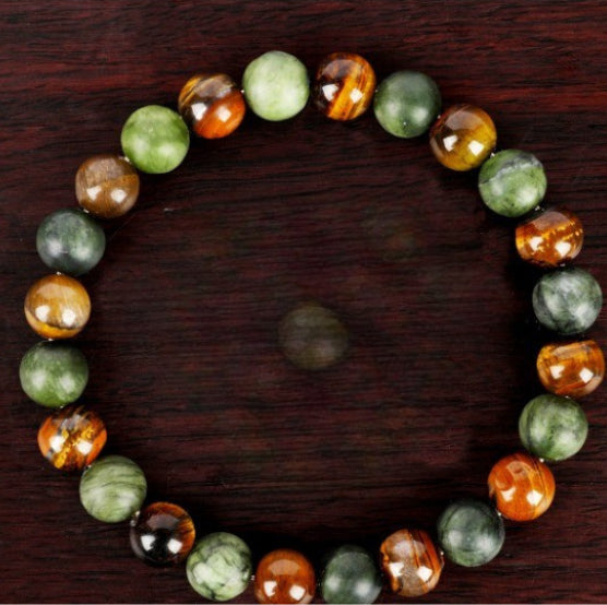 Lucky Obsidian Bracelet Tiger Jade