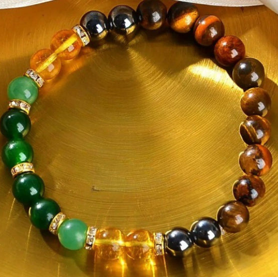 Lucky Obsidian Bracelet Tiger Jade