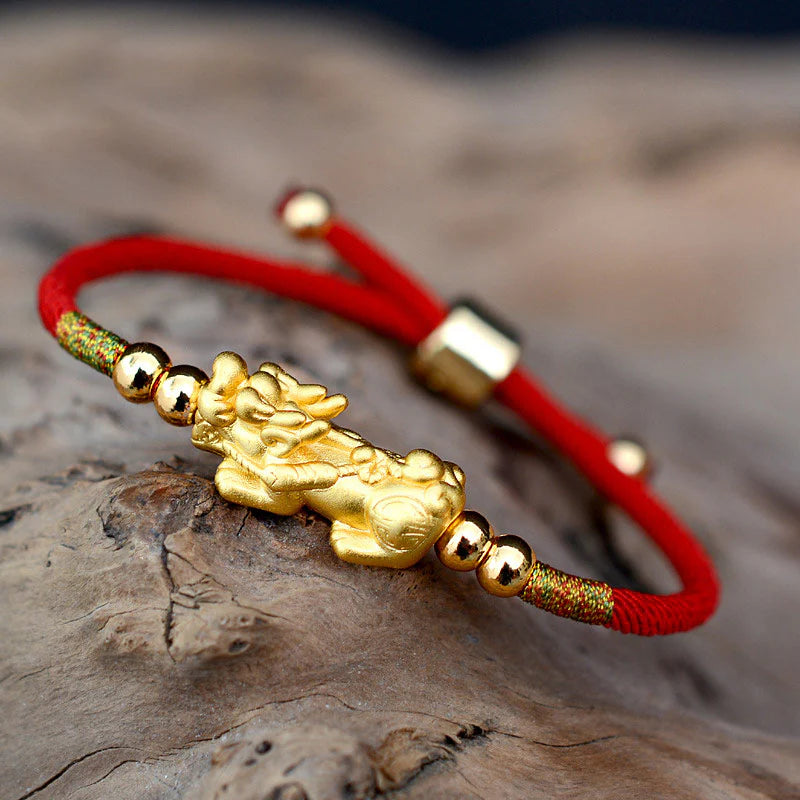 Red String Lucky Pi xiu Bracelet Lucky Obsidian