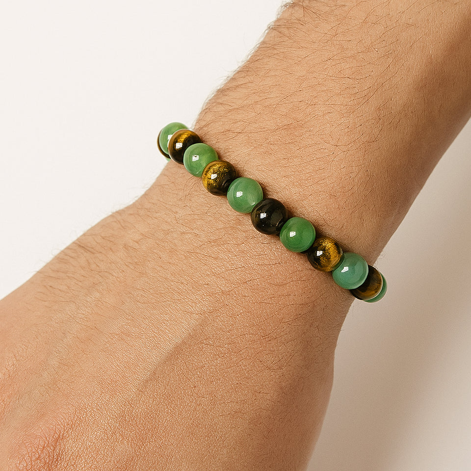 Lucky Obsidian Bracelet Tiger Jade