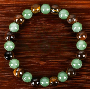 Lucky Obsidian Bracelet Tiger Jade