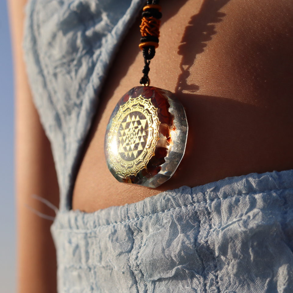 Sri Yantra Lucky Orgonite Necklace