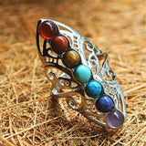 Silver Plated 7 Chakra Healing Ring