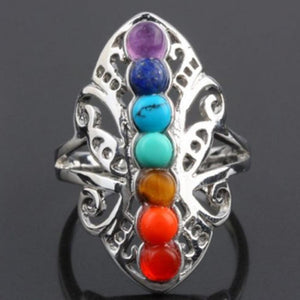 Silver Plated 7 Chakra Healing Ring