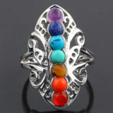 Silver Plated 7 Chakra Healing Ring