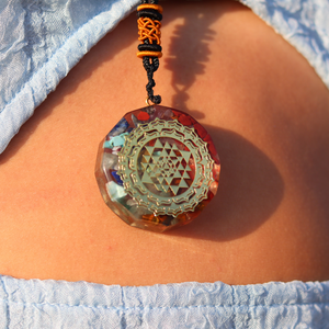 Sri Yantra Lucky Orgonite Necklace