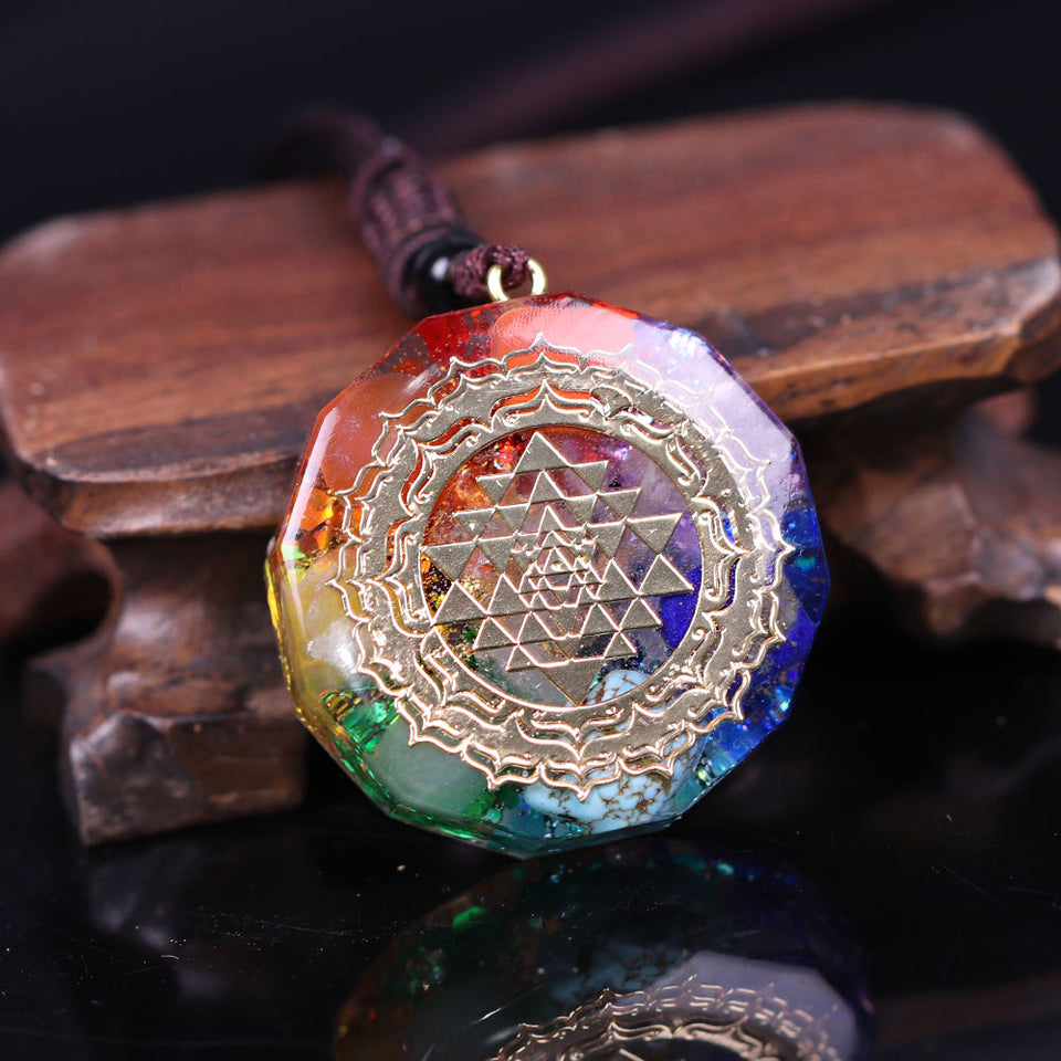 Sri Yantra Lucky Orgonite Necklace