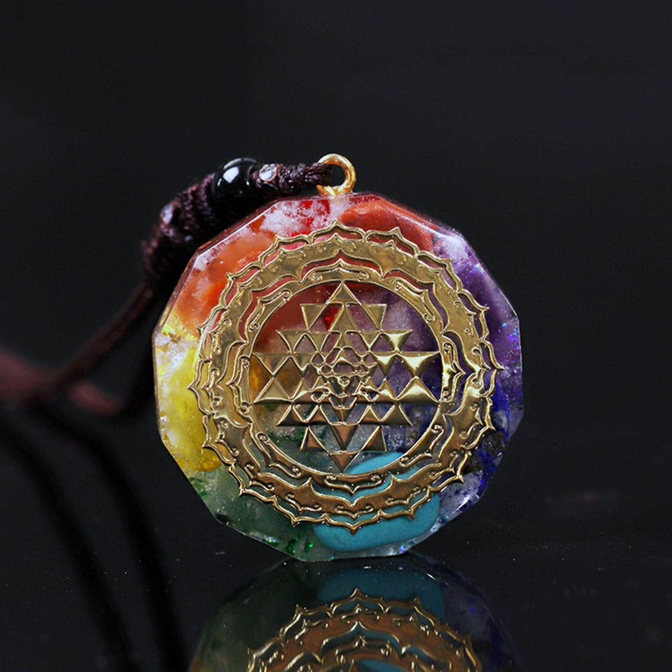 Sri Yantra Lucky Orgonite Necklace